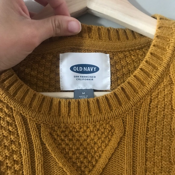 2/$20- Old Navy mustard colour cable knit sweater - Picture 2 of 3